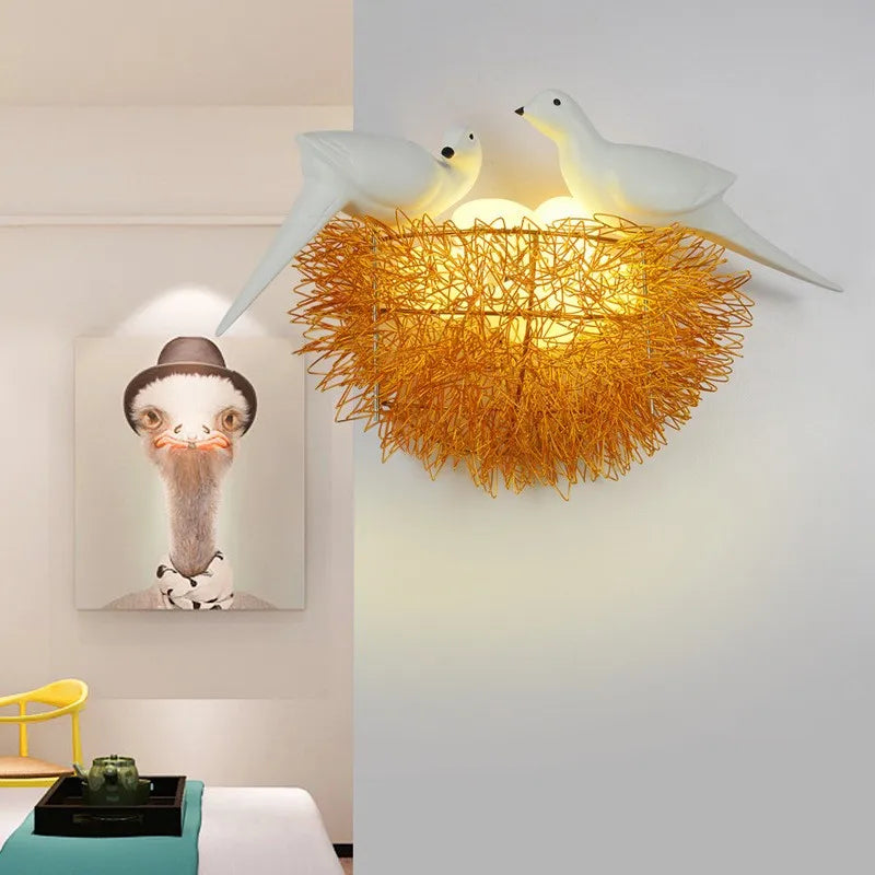 DecorBites™ Bird Nest LED Wall Lamp for Children Bedroom, Study Room, Restaurant Decoration
