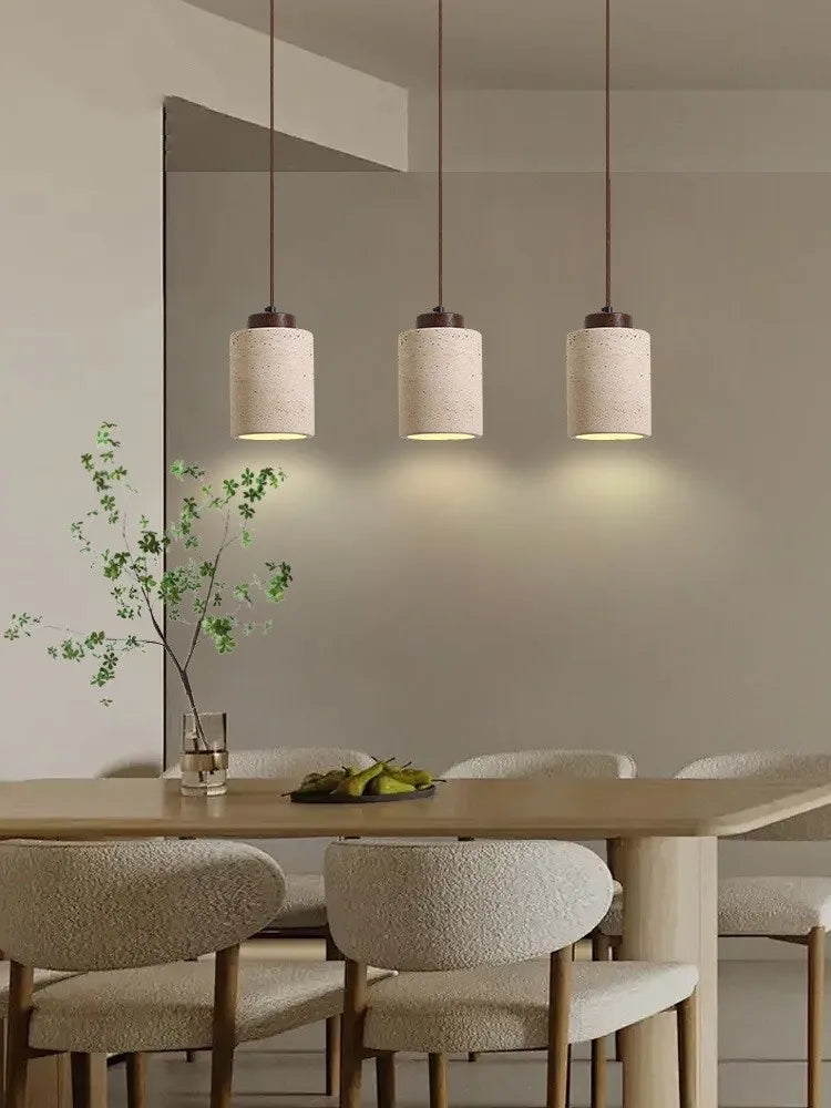 Japanese Travertine Stone Pendant Light