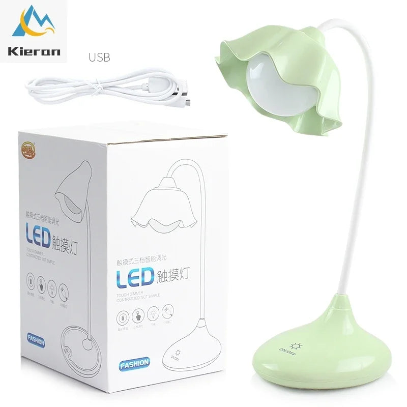مصباح أرضي لوتس DecorBites™: مصباح مكتب LED حديث لغرفة النوم والدراسة وغرفة المعيشة
