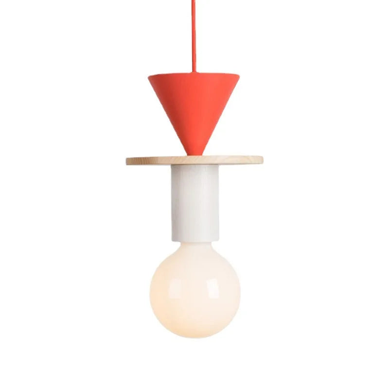 Nordic Wood Pendant Light With Iron Accent