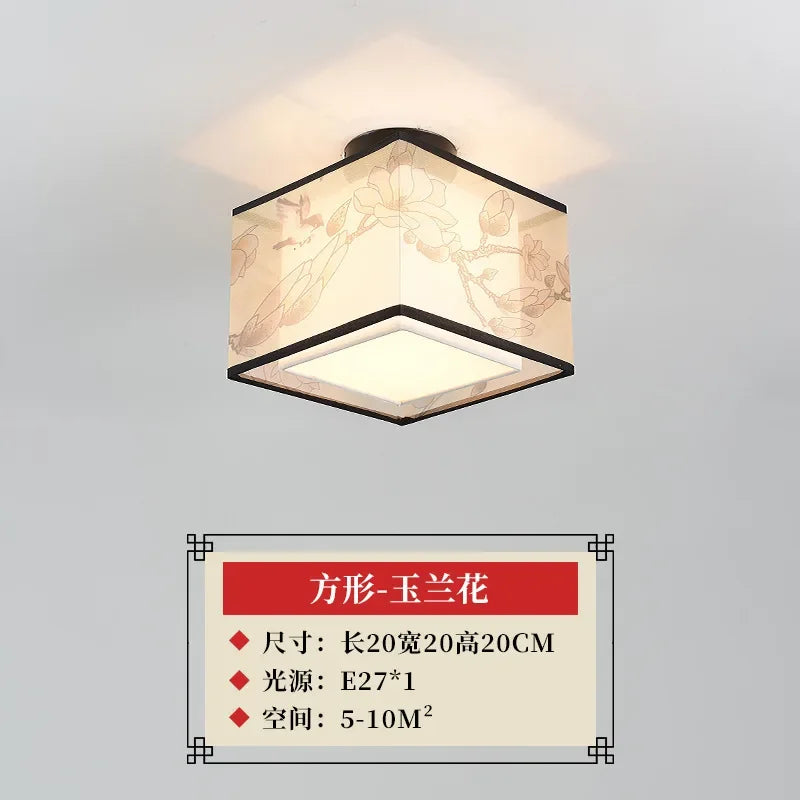 ثريا سقف صينية من DecorBites™ Lotus، مصباح ممر بسيط، إضاءة LED للوحات