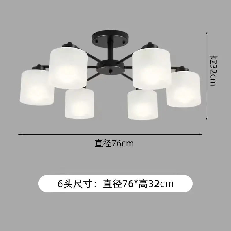 ثريا سقف LED DecorBites™ باللونين الأسود والذهبي مع غطاء مصباح لديكور غرفة معيشة أنيق
