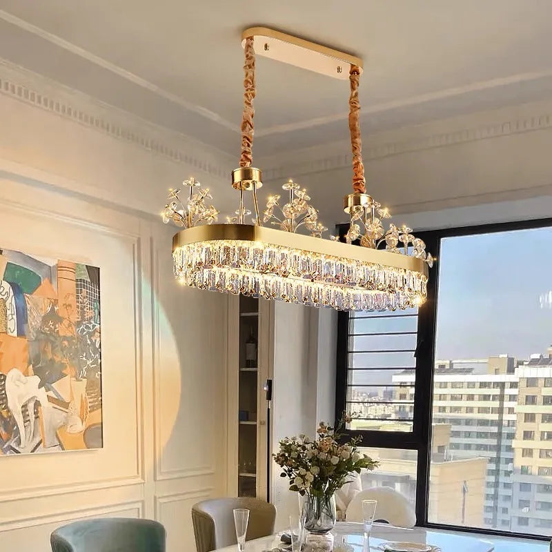 ثريا سقف كريستالية فاخرة من DecorBites™ - إضاءة معلقة أنيقة لتزيين غرفة المعيشة