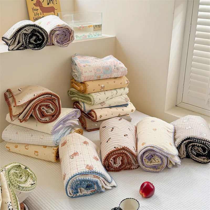 بطانية صيفية مبردة بطبعات كرتونية للأطفال من DecorBites™ - لحاف خفيف الوزن وناعم