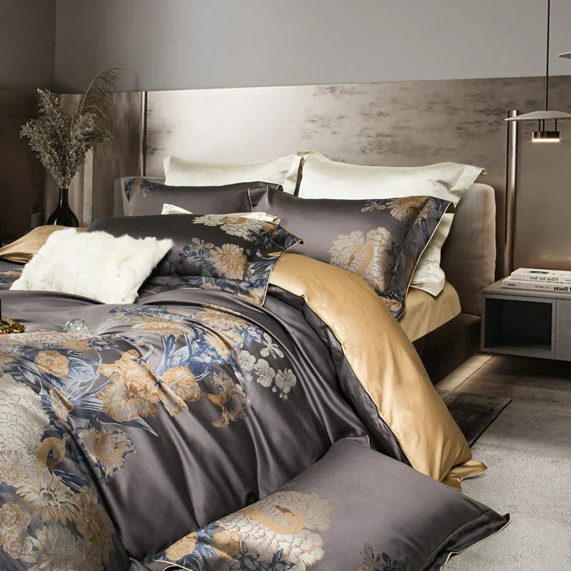 DecorBites™ 1500TC Egyptian Cotton Jacquard Bedding Set - Queen/King Size Linens