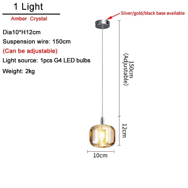 DecorBites™ Crystal LED Chandelier for Living Room Staircase Kitchen Island Light