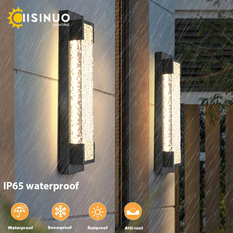 DecorBites™ Dimmable LED Stainless Steel Outdoor Wall Sconce for Villa Garage Garden Courtyard