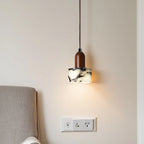 Vintage Black Patterned Marble Pendant Light