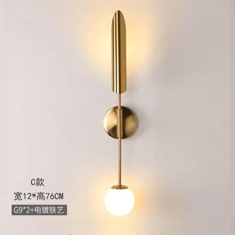 DecorBites™ Golden Inclined Tube Wall Lamp for Modern Luxury Living Room Bedroom Décor