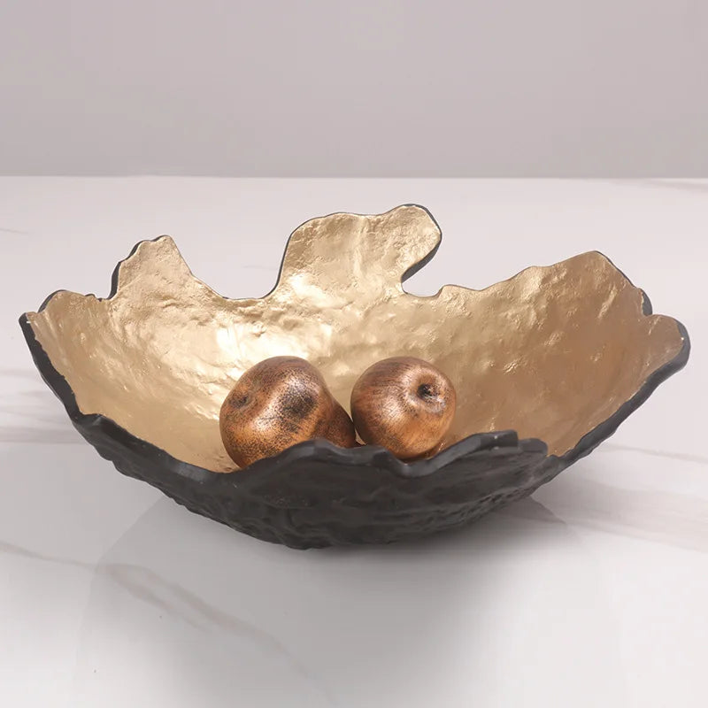 طبق وعاء فاكهة راتنج ذهبي من DecorBites™ لديكور المنزل والتخزين