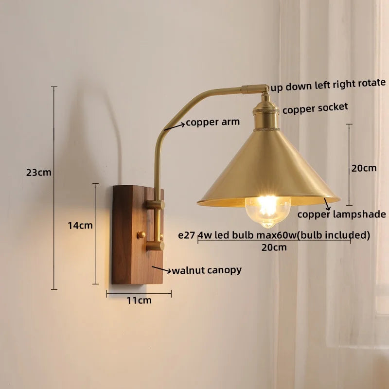 DecorBites™ Glass Copper LED Wall Lamp Modern Stair Light Fixtures applique murale