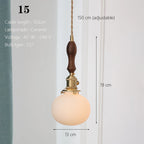 Japanese Ceramic Pendant Light With Copper Finish