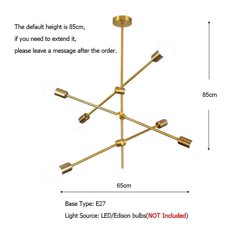 DecorBites™ Glass Ball Globe LED Pendant Light Fixture - Nordic Modern Iron Rod Hanging Lamp