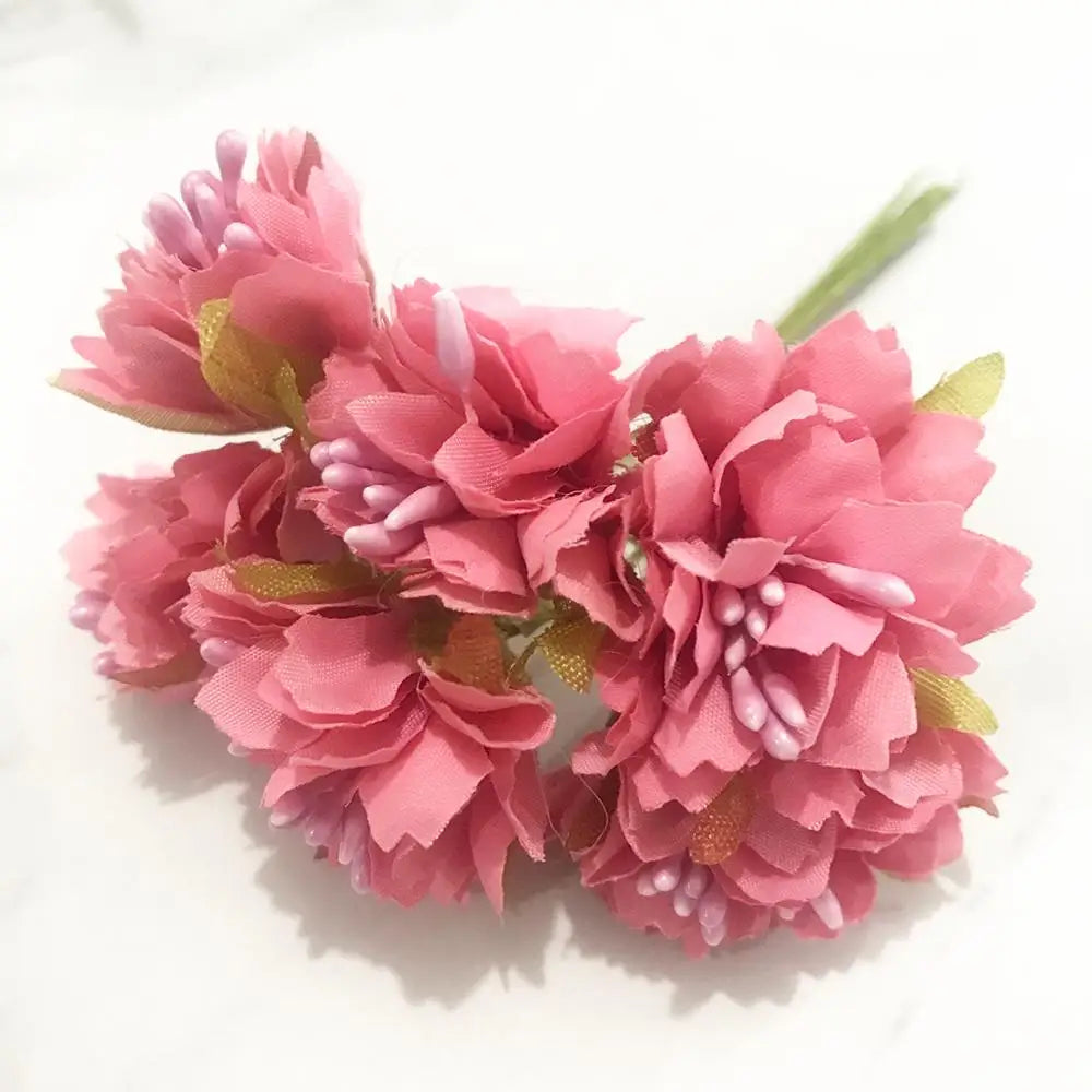 DecorBites™ 200pcs Mixed Rose Red Flower Cherry Stamen Berries Bundle for DIY Decor