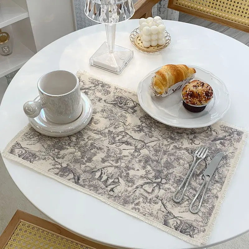 مفارش طاولة الطعام من الكتان القطني DecorBites™ - عازلة للماء والحرارة للمطبخ