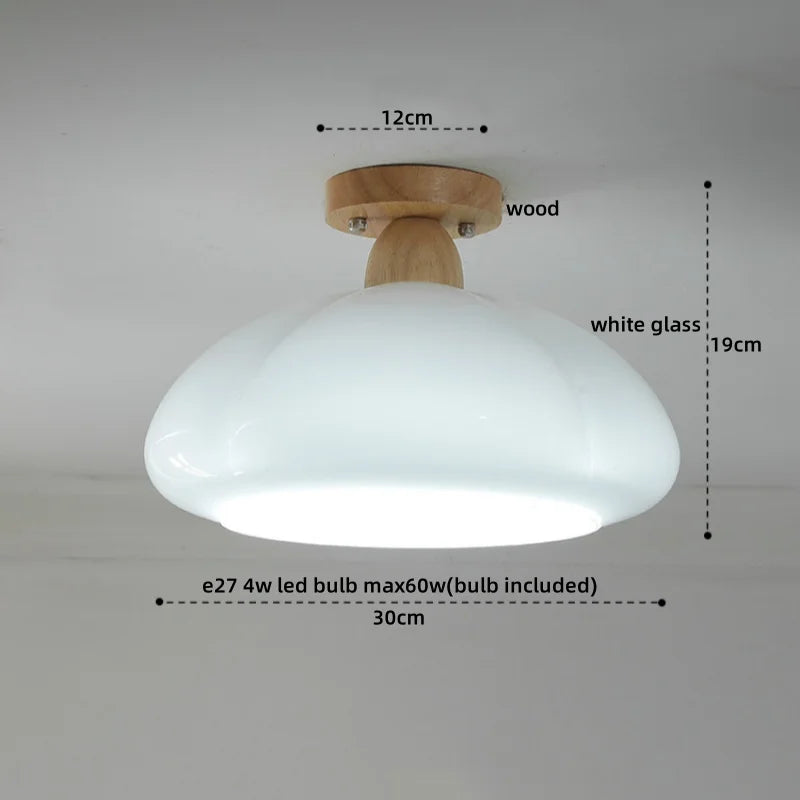 Plafonnier LED DecorBites™ en verre de style japonais, éclairage moderne pour salon