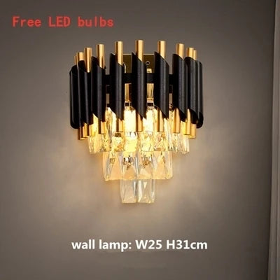 ثريا سقف كريستال ذهبي أسود ديكور بايتس™ - مصابيح معلقة دائرية حديثة LED للمطبخ