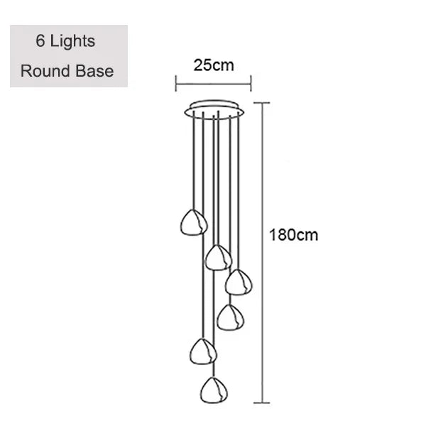 DecorBites™ Crystal Ball Chandelier: Long Adjustable Staircase Pendant Light perfect for Home & Restaurant