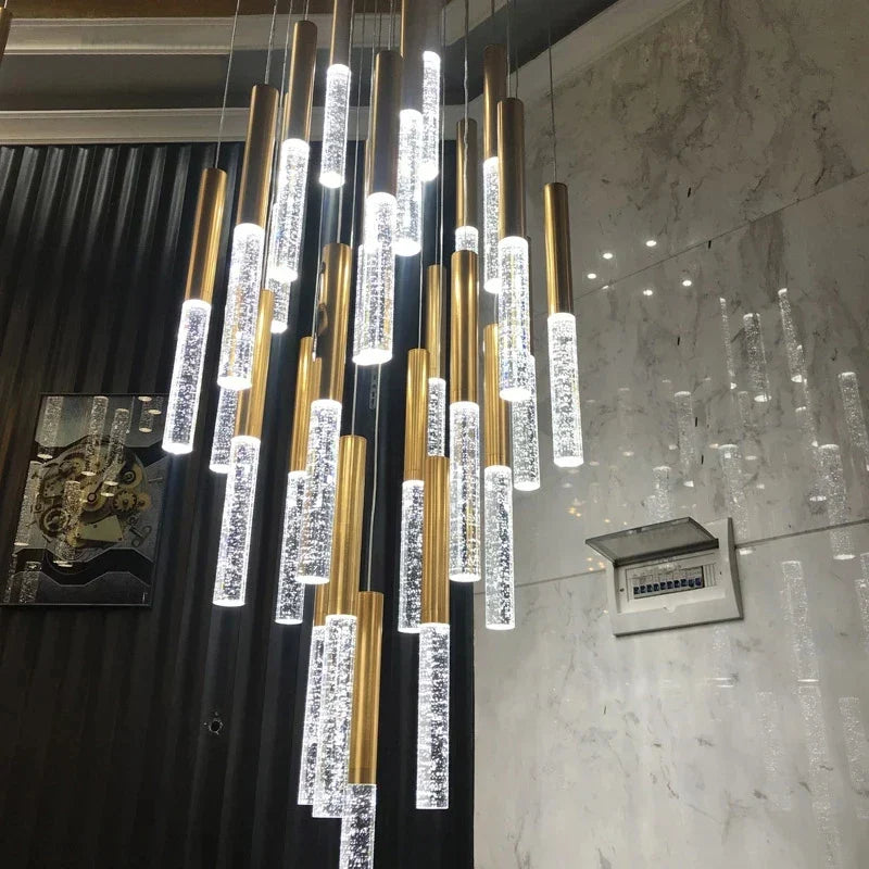 DecorBites™ Crystal LED Chandelier: Modern Nordic Minimalist Indoor Light Fixture for Living Room