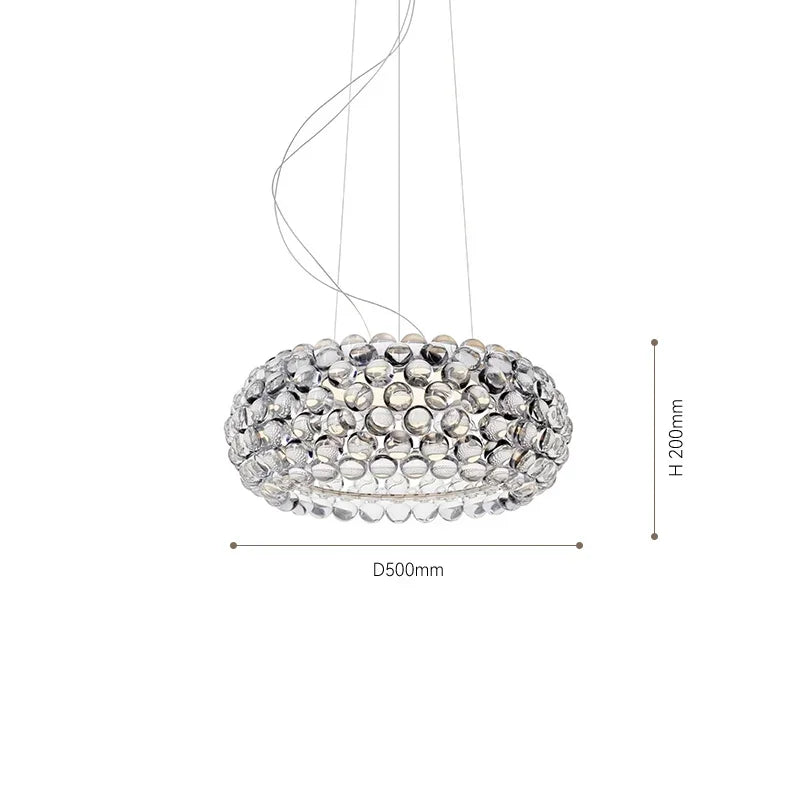 DecorBites™ Clear Gold Acrylic Pendant Lights: Modern Living Room Foscarini Caboche Style