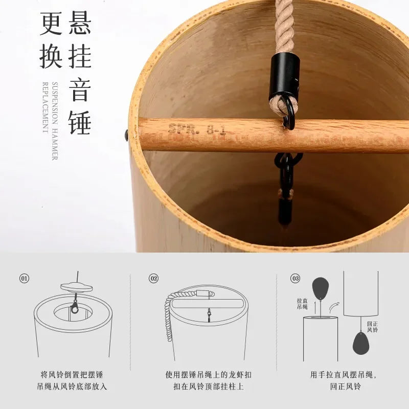 DecorBites™ Bamboo Chord Wind Chimes: Handmade Musical Outdoor Decor for Garden and Home