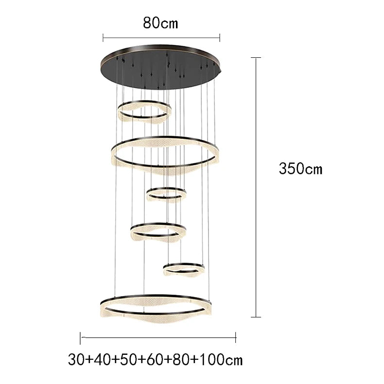 Modern Sculptural Ring Pendant Light Chandelier