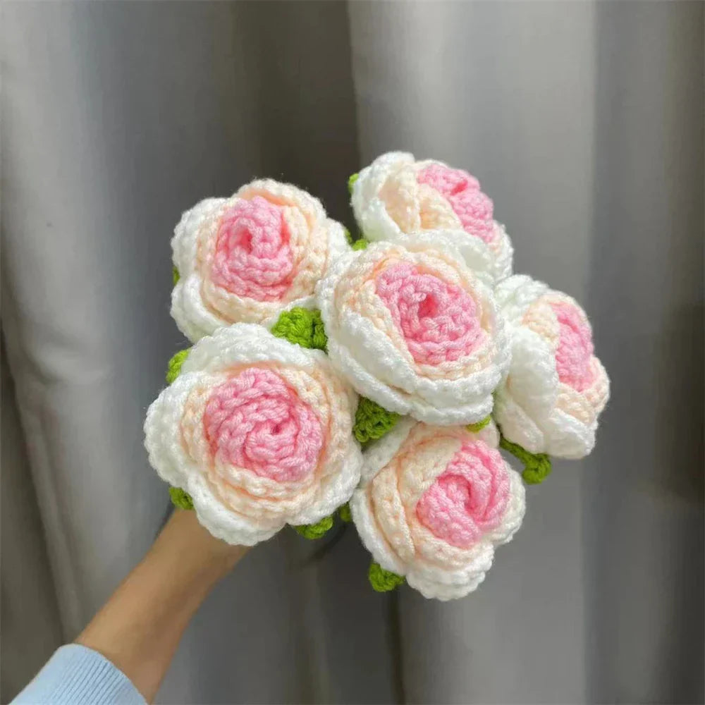 باقة ورد منسوجة DecorBites™ لافعلها بنفسك هدية كروشيه لعيد الأم أو الزفاف