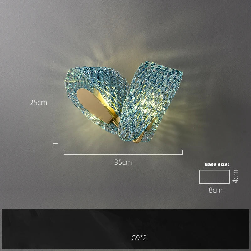 DecorBites™ Blue Queen Crystal Glass Ceiling Chandelier for Bedroom