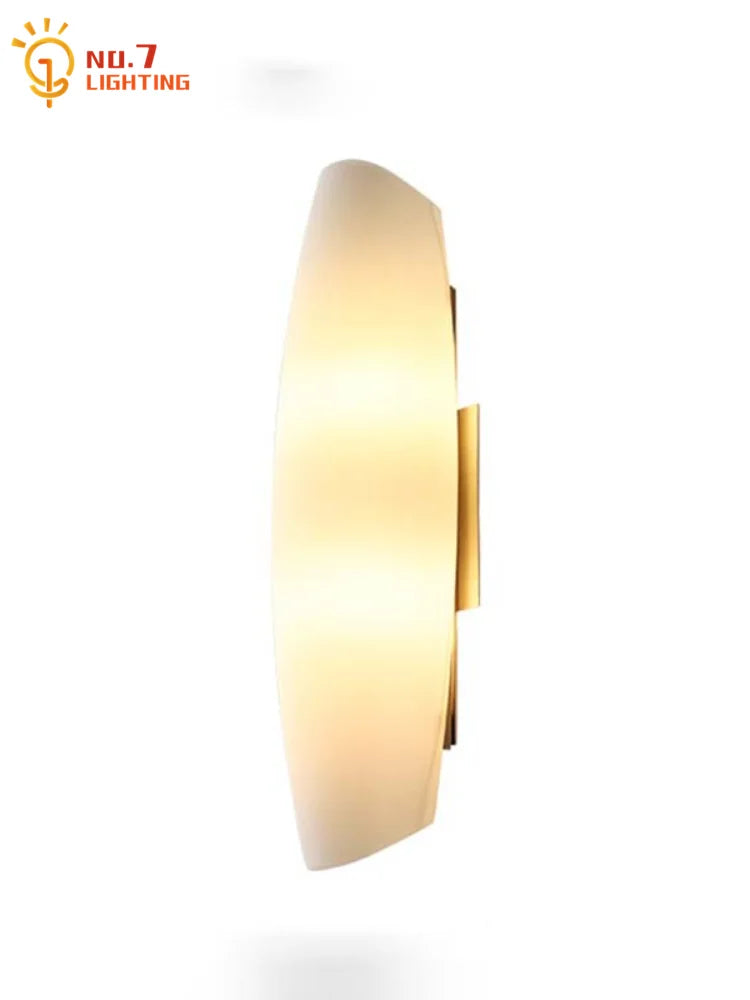 DecorBites™ Cream Glass LED Wall Lamp for Bedroom Living Room Study