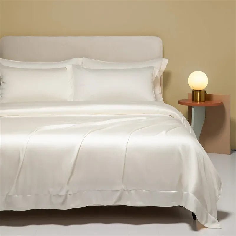 DecorBites™ طقم مفروشات من القماش الطبيعي 120S، ملاءة صيفية مبرّدة ملائمة للبشرة، مفروشات لطيفة على الجلد