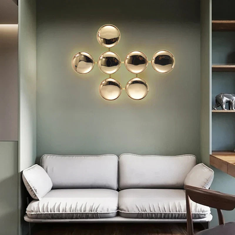 DecorBites™ Italian 2025 Glossy Gold LED Wall Sconces - Modern Home Decor