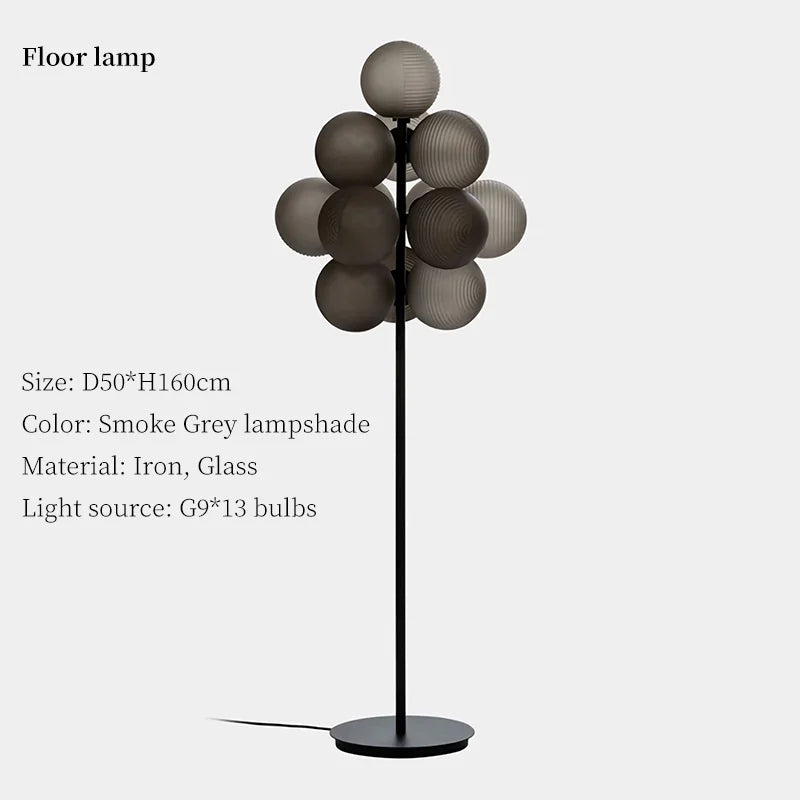 DecorBites™ Grape Chandelier: Modern Glass Ball Pendant Lamp for Living Room and Bedroom