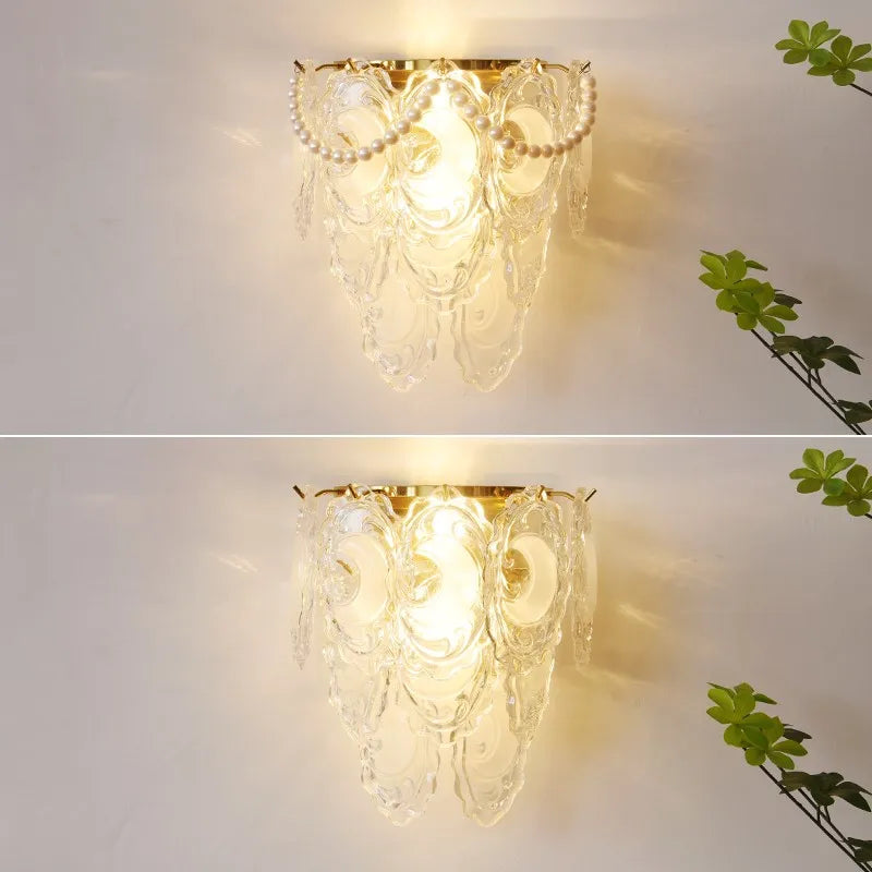 DecorBites™ مصباح حائط زجاجي كريستالي فاخر للممرات وغرف المعيشة وغرف النوم والإضاءة في الممرات