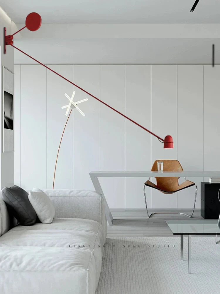 DecorBites™ Adjustable LED Swing Arm Wall Sconce in Red/Black - Modern Lighting