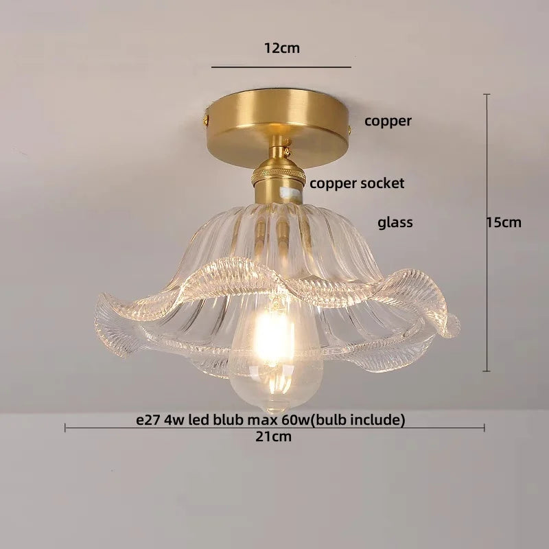 DecorBites™ Glass Flush Mounted Ceiling Light Fixture - Modern Nordic Green Glass LED Ceiling Lamp