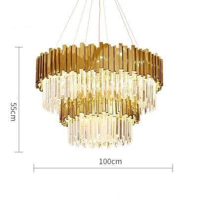 إضاءة ثريا LED كريستال بيضاوية DecorBites™ لغرفة الطعام