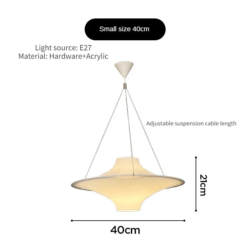 DecorBites™ Cream Acrylic UFO Pendant Light: Modern Home Decor Hanging Lamp