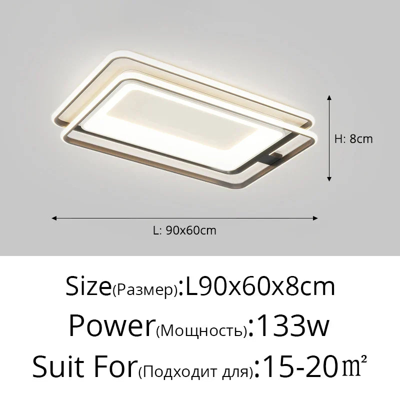 ثريا LED من DecorBites™: مصابيح سقف عصرية بسيطة مع ريموت للتحكم للمنزل وغرفة النوم والشرفة