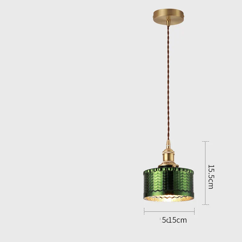 DecorBites™ مصابيح قلادة LED زجاجية خضراء للإضاءة الداخلية في المنزل وغرفة المعيشة والبار والمقهى