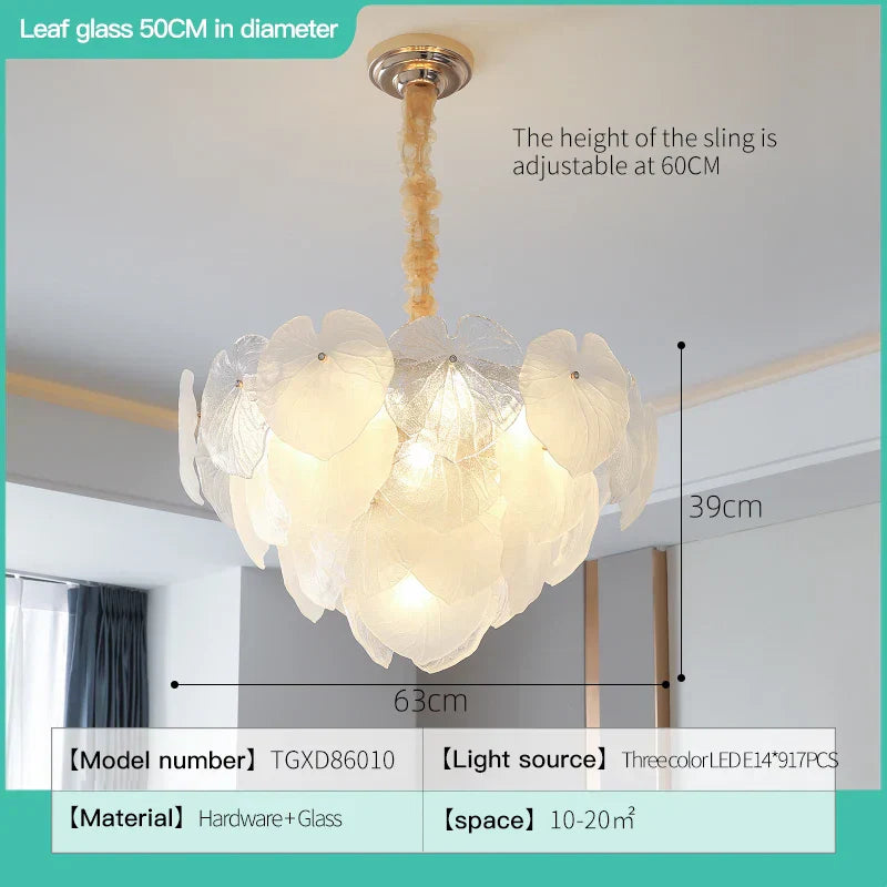 DecorBites™ French Cream Crystal Chandelier for Luxury Living Room, Net Red Feather Design