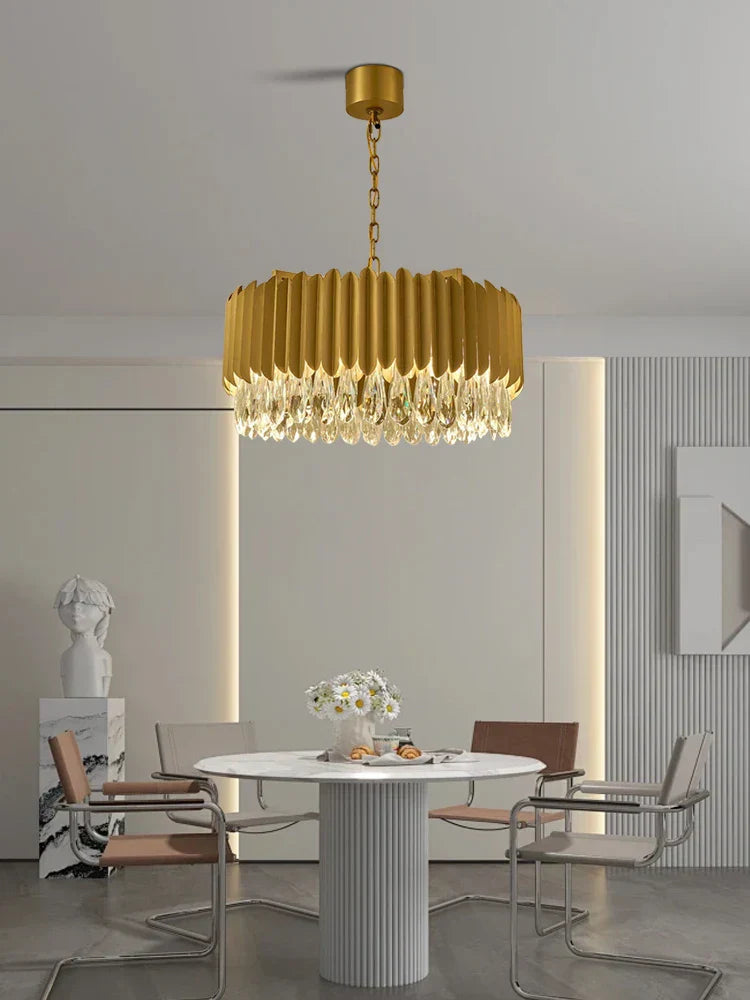 مصباح معلق DecorBites™ Gold Crystal Water Droplet - مصباح تعليق أسود
