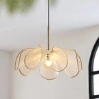 Wabi-Sabi White Fabric Flower Pendant Light