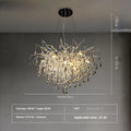 DecorBites™ Crystal Water Drop Branch Chandelier: Luxury LED Lighting for Hall, Living Room, or Bar
