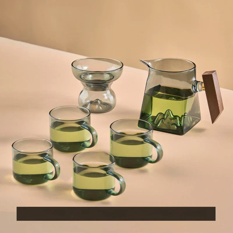 طقم كوب شاي زجاجي كونغ فو من DecorBites™ بمقبض وفلتر، 350 مل