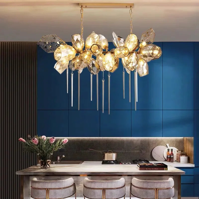 DecorBites™ Crystal Duplex Chandelier - Modern Designer Lighting for Living Room