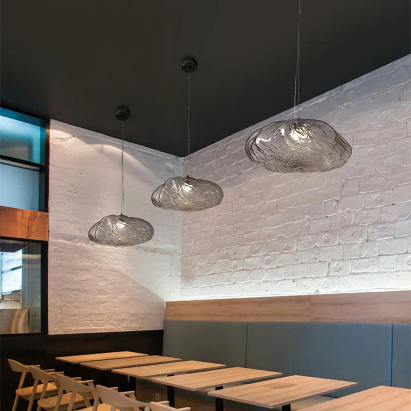 DecorBites™ Glass Cloud Chandelier LED Pendant Lamp for Villa Staircase & Hotel