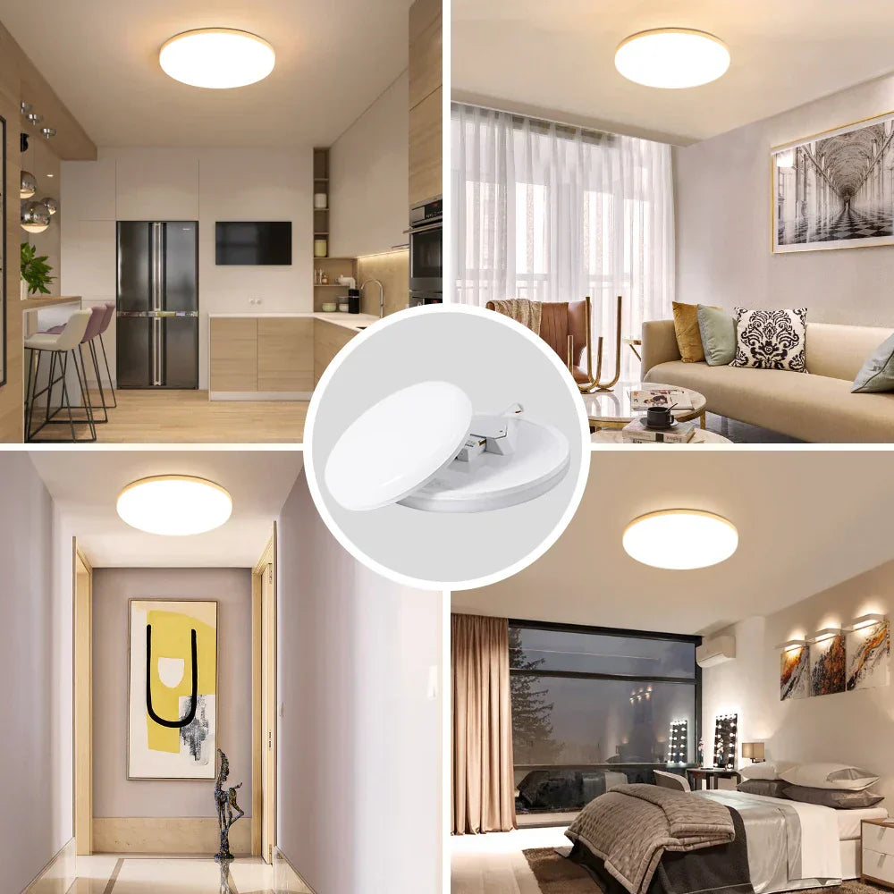 ثريا سقف LED من DecorBites™: إضاءة عصرية لغرفة المعيشة 220 فولت بتصميم نحيف للغاية