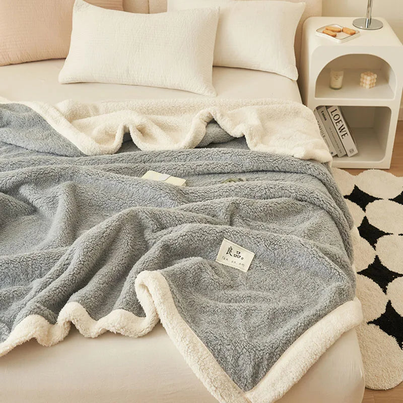 DecorBites™ Coral Fleece Blanket: Super Soft Single Size Sofa Cover for Office, Cozy Nap Blanket