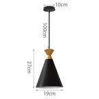 Black Wood Industrial Pendant Light