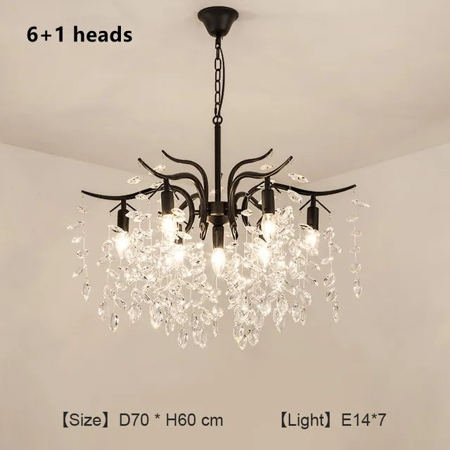 DecorBites™ Crystal Branch Chandelier: Modern Minimalist Luxury Lighting for Living Room and Bedroom